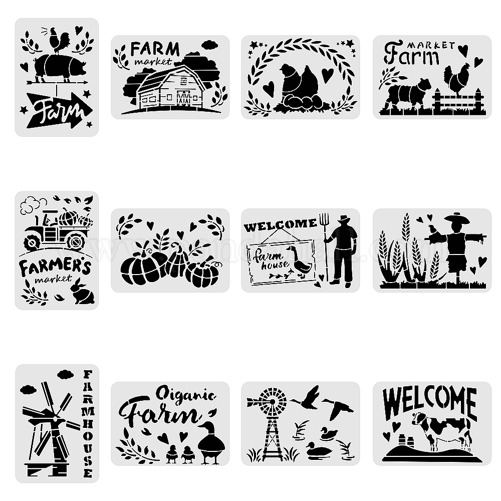 Shop Plastic Reusable Drawing Painting Stencils Templates Sets for