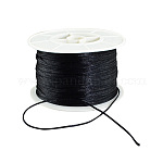 Round Nylon Thread, for Chinese Knot Making, Black, 1mm, 100yards/roll(300 feet/roll)