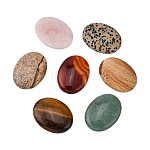 Натуральные и синтетические смешанные каменные кабошоны, овальные, смешанный камень, 40x30x8 мм