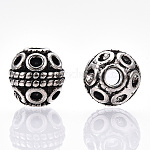 Perline in lega stile tibetano, tondo, cadmio & nichel &piombo libero, argento antico, 8x8mm, Foro: 2 mm, circa 780pcs/1000g