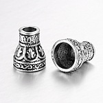 Tibetan Style Cone Alloy Bead Caps, Antique Silver, 12x10.5mm, Hole: 4~8mm