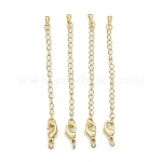 Long-Lasting Plated Brass Chain Extender, with Lobster Claw Clasps and Bead Tips, Real 24K Gold Plated, 12x7x3mm, Hole: 3.5mm, Extend Chain: 65mm, ring: 5x1mm