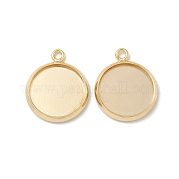 Плоские круглые сеттинги кабошон латунь подвесные KK-K414-14E-G