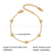 Женские браслеты-цепочки на ногу из нержавеющей стали 304 с микропаве из прозрачных кубических цирконий XX6576-27