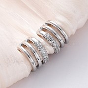 Латунные серьги-манжеты из прозрачного кубического циркония EJEW-H158-23P