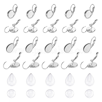 UNICRAFTALE About 56pcs 4 Sizes Lever Back Hook Earrings with Flat