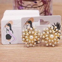 Cardboard Jewelry Display Cards, for Hanging Earring & Necklace Display,  Rectangle, Colorful, Bird Pattern, 9x6x0.05cm, Hole: 0.2cm