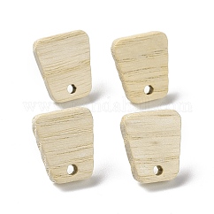 Risultati di orecchini a bottone in legno di frassino, con perno in acciaio inox 304, modello trapezoidale, 14x12mm, Foro: 1.8 mm, ago :0.7mm