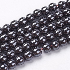 非磁性合成ヘマタイトビーズ連売り  ラウンド  6mm  穴：1.5mm  約68~72個/連  16インチ