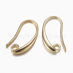 Pendientes de latón, con lazo horizontal, Sin cadmio y níque y plomo, real 18k chapado en oro, 19x10x2mm, agujero: 2 mm, 18 diámetro, pin: 1 mm