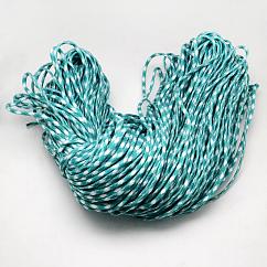 7 Innenkerne Polyester- & Elasthan-Kordelseile, mit Mustern, für die Herstellung von Seilarmbändern und Schuhschnüren, Medium türkis, 4 mm, ca. 109.36 Yard (100m)/Bündel, 420~500 g / Bündel