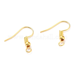 Ganchos del pendiente de hierro, cable de oreja, con lazo horizontal, Sin cadmio y níque y plomo, dorado, 17~19x0.8mm, agujero: 2 mm, 22 diámetro, pin: 0.6 mm