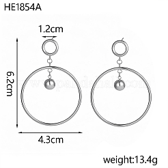 Ohrstecker aus 304 Edelstahl&nbsp;STAS-OY016-85P