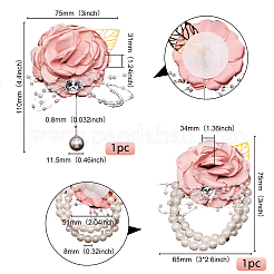 Запястье с имитацией цветка из шелковой ткани AJEW-WH0285-18C