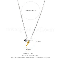 Подвеска-колье из нержавеющей стали 304 в виде облака и молнии&nbsp;WG049FD-01