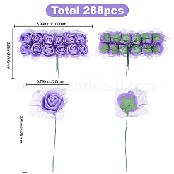 288шт. искусственный цветок из пенопласта и железа&nbsp;AJEW-SP0003-58C