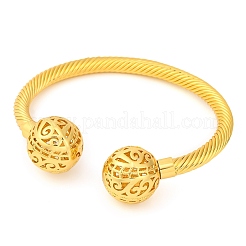 Латунь манжеты браслеты BJEW-F477-04G-01