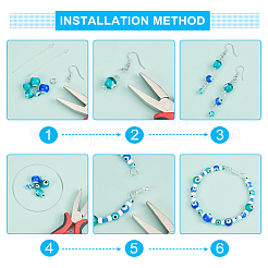 Ручной сглаз бусины круглые пряди из бисера LAMP-NB0001-28