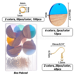 Наборы для изготовления деревянных висячих серег своими руками DIY-OC0006-92