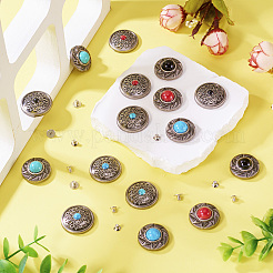 16 шт. 8-х стилевых декоративных заклепок из сплава BUTT-TA0001-17