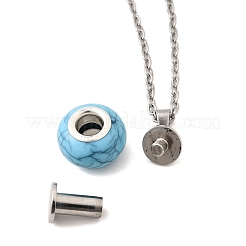 Синтетическая бирюза рондель подвеска урна пепел ожерелья NJEW-K393-01P
