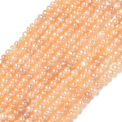 天然養殖淡水パールビーズ連売り  グレード4a+  ポテト  砂茶色  2~2.5mm  穴：0.5mm  約140~141個/連  14.17''（36センチメートル）&nbsp;PA-CBAC463-18