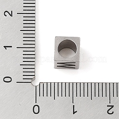Perles européennes en acier inoxydable 201 résistantes au ternissement&nbsp;LS-STAS-M058-01W-P