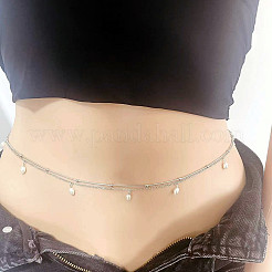 Сплав с пластиковым жемчугом овальная бусина подвеска двухслойная талия живот цепочки для женщин FS-WGB0949-02