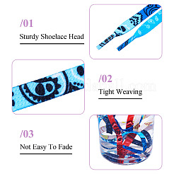 4 par de cordones de poliéster con estampado de flores de 4 colores&nbsp;FIND-TA0010-30