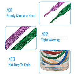 13 пара шнурков из полиэстера двух цветов&nbsp;AJEW-TA0002-71