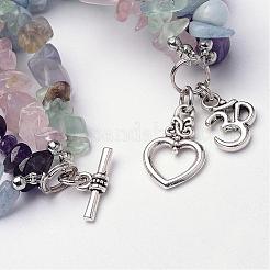 Природных драгоценных камней многожильных браслеты BJEW-JB02606