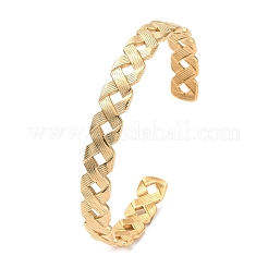 Браслеты-манжеты из нержавеющей стали 304 с полыми ромбами&nbsp;BJEW-F457-15G