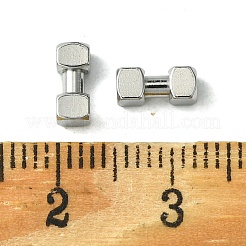 変色しない304ステンレススチール製金具  ダンベル  ステンレス鋼色  7x3x3mm&nbsp;STAS-Q321-06P