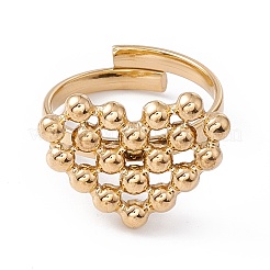 Ионное покрытие (ip) 304 нержавеющая сталь кольца сердце регулируемое кольцо для женщин&nbsp;RJEW-E055-01G