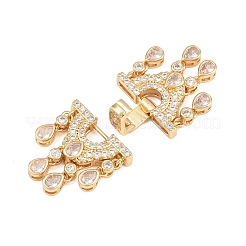 Messing Micro Pave klare Zirkonia Falte über Verschlüsse&nbsp;KK-C075-45G