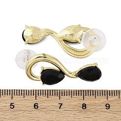 Pendientes de aleación con rhinestone&nbsp;EJEW-M075-04G-03