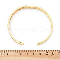 Женские браслеты на шарнирах из латуни с микропаве и прозрачным фианитом BJEW-K274-11G