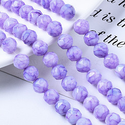 Непрозрачная выпечка окрашенные стеклянные бусы пряди EGLA-N006-004C