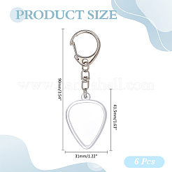 6 pendentif décoratif en forme de cœur en acrylique pour boîte à dragées&nbsp;HJEW-ME0001-27