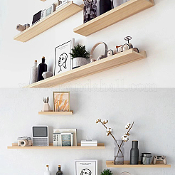 Прямоугольная настенная полка из цельного дерева AJEW-WH0472-11A