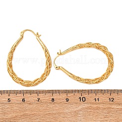 Латунные слеза серьги обруча EJEW-A143-10G