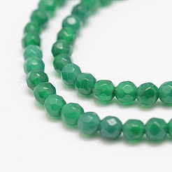 Граненые нити натуральных бус из зеленого оникса и агата&nbsp;LS-G-F447-6mm-C12