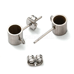Orecchini a bottone in acciaio inossidabile 201 anti-ossidazione&nbsp;STAS-B045-16C-P