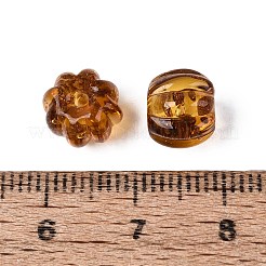手作りゴールドパウダー入りランプワークビーズ  カボチャ  ゴールデンロッド  8.5~9x7~8mm  穴：0.8~1mm&nbsp;LAMP-Q039-08C