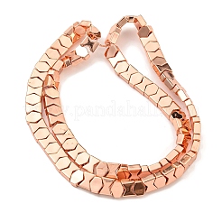 Brins de perles d'hématite non magnétiques synthétiques galvanisées&nbsp;G-C136-A01-02