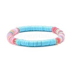 Set di bracciali elastici fatti a mano in argilla polimerica con perline heishi&nbsp;BJEW-JB07516