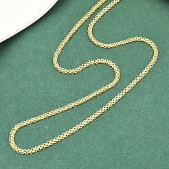 Женские ожерелья из двухрядной латунной цепочки толщиной 2.5 мм NJEW-A062-03G