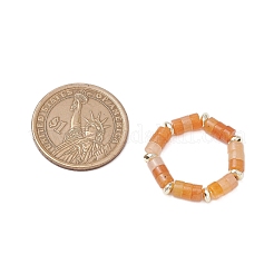 Бусины из гематита и натуральный красный авантюрин кольца для женщин&nbsp;RJEW-JR00873-01