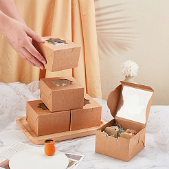 Индивидуальная коробка для торта из крафт-бумаги BAKE-FH0001-02B