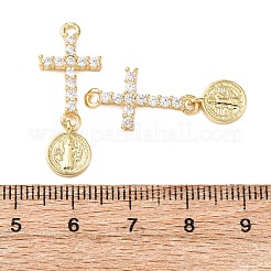 Латунные микропаве прозрачные подвески с фианитом&nbsp;KK-K408-59G